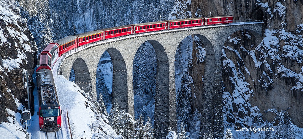 Bernina-express Панорамные поезда по Швейцарии - панорамные маршруты по Швейцарии