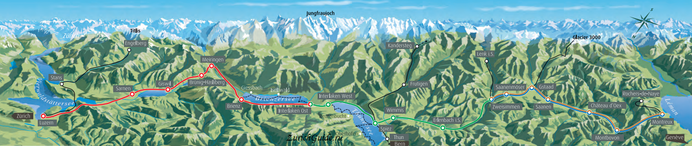 Панорамный поезд Золотой перевал Golden pass express - экскурсии по Швейцарии, панорамные маршруты по Швейцарии, что посмотреть в Швейцарии, на поезде по Швейцарии, путеводитель по Швейцарии