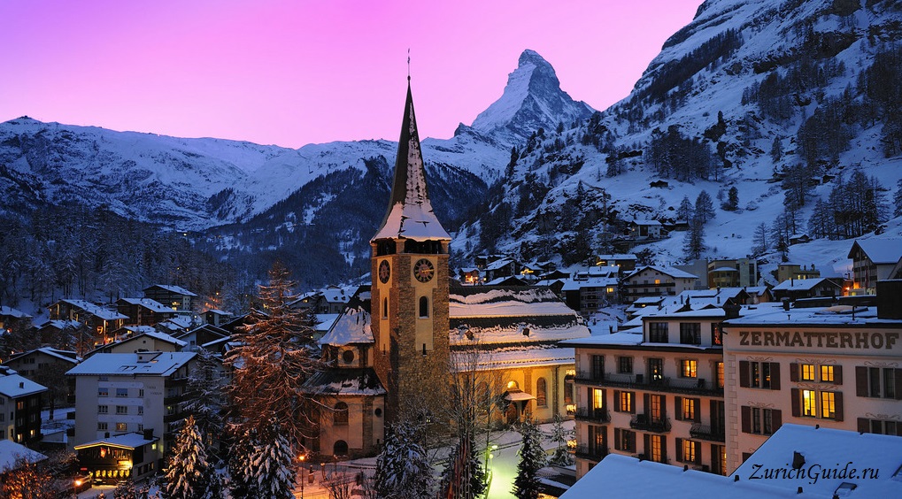 Zermatt-church 10 самых красивых городов в Швейцарии